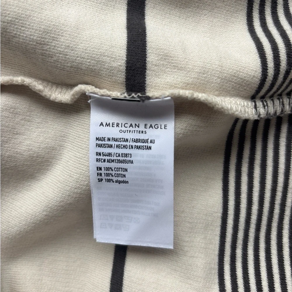 AE Striped Terry Baja Hoodie Relaxed Breathable Comfort Beach Surfer L